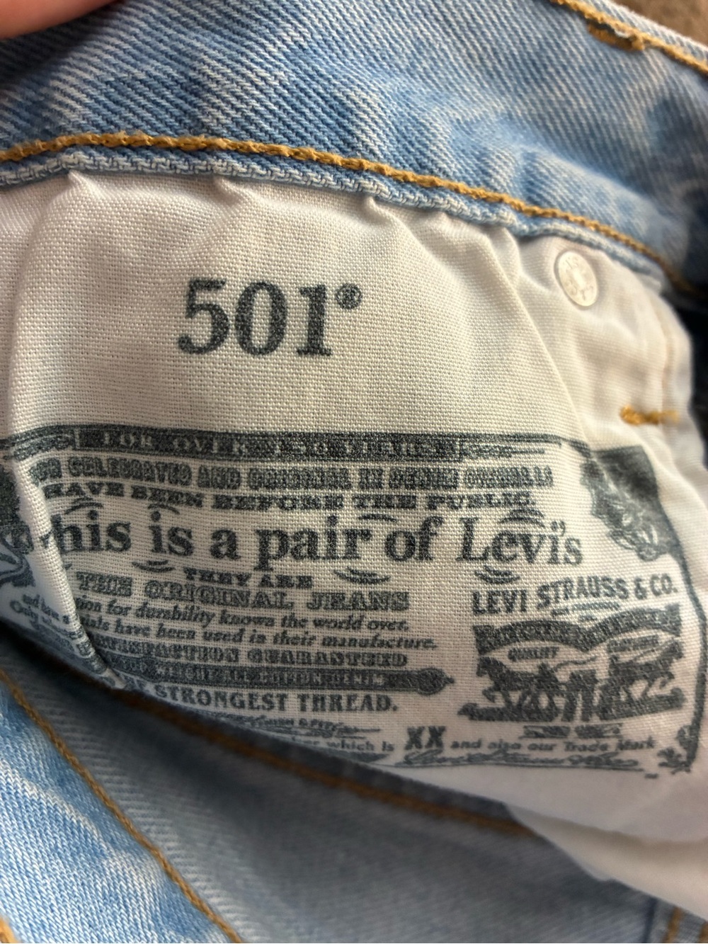 Levi’s 501 Original High Rise Light Wash Distressed Cutoff Denim Shorts size 30 - Picture 4 of 5